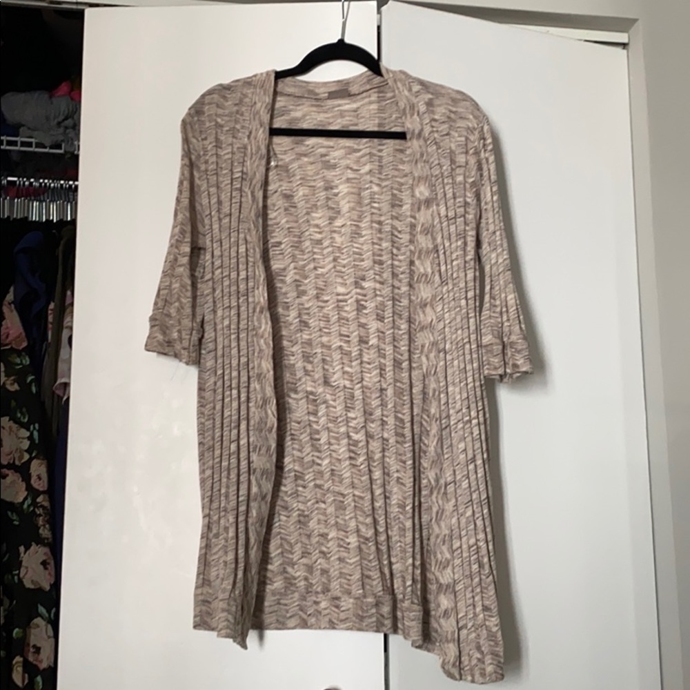 Herringbone cream cardigan with pockets!